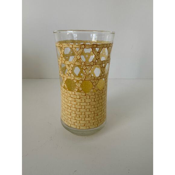 Vintage 1970's Rattan Caned Pattern glasses, tumblers, water, - Picture 3 of 6